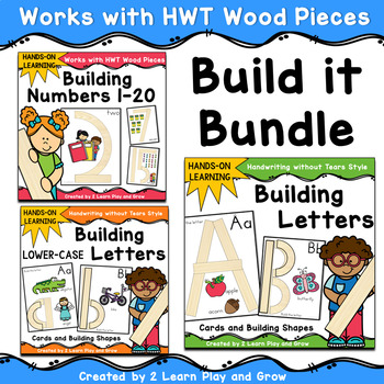 Preview of Handwriting Without Tears Letter and Number Building Cards Bundle HWT Inspired