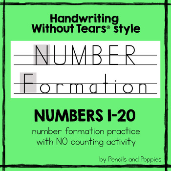 Preview of Handwriting Without Tears® style NUMBERS handwriting practice numerals formatio