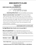 Handwriting Without Tears Newsletters
