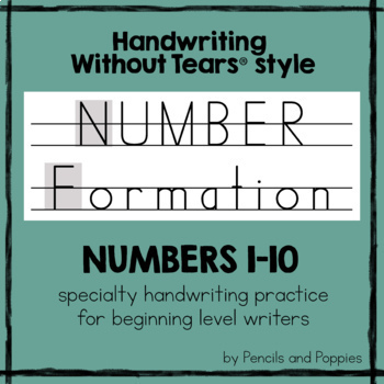 Preview of Handwriting Without Tears® style NUMBERS Practice Number Writing Practice