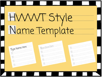 Preview of Handwriting Without Tears Style Name Tracing Template