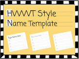 Handwriting Without Tears Style Name Tracing Template