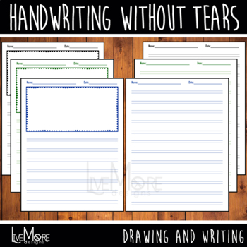 Preview of Handwriting Without Tears Style Practice Writing and Drawing Paper Set