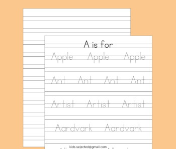 Handwriting Without Tears Letter Formation A-Z Printable Tracing Practice  Worksheet Paper Instant Download Digital Format for Kids 