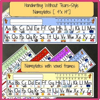 Name Plates - Alphabet Desk Strips: Handwriting Without Tears style letters
