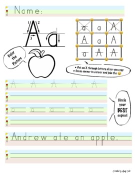 Preview of Handwriting Without Tears style copying worksheets with sky-grass-dirt SAMPLE