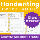 Handwriting & Word Families Workbook: 52-Page Printable!