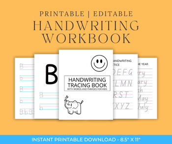 Preview of Handwriting Workbook for Kids: Practice Words and Phrases Handwriting Book Cover
