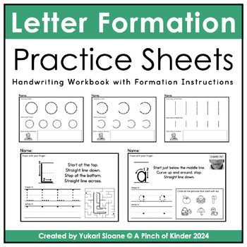 Preview of Handwriting Workbook with Formation Instructions