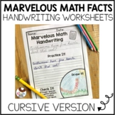 Handwriting Worksheets - CURSIVE - Fun Math Facts