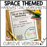 Handwriting Worksheets - CURSIVE - Space Theme Facts