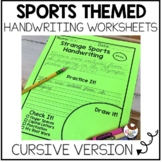 Handwriting Worksheets - CURSIVE - Sports Theme