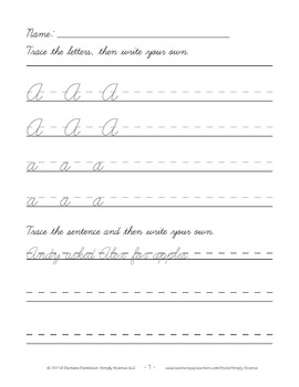 Handwriting Worksheets - Cursive by Simply Science | TpT