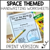 Handwriting Worksheets - PRINT - Space Theme Facts
