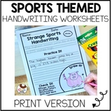 Handwriting Worksheets - PRINT - Sports Theme