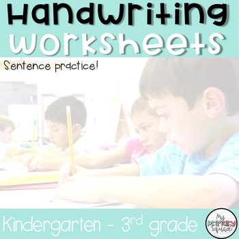 Preview of Handwriting Worksheets Sentence Practice | printable | Kinder to 3rd Grade