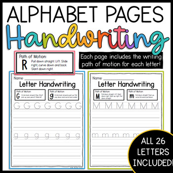 Handwriting Worksheets for Kindergarten Alphabet Writing Method Included