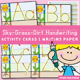 Handwriting Activity Cards and Paper - Sky, Grass, Dirt Format