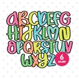 Handwriting alphabet bulletin board letters font for teach