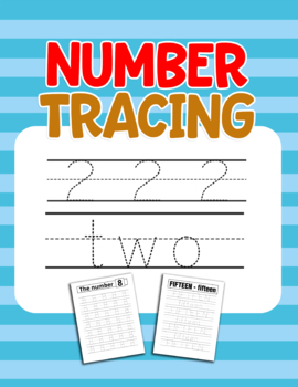 Preview of Handwriting and Number Tracing Printable Practice Worksheets, 40 Pages No Prep