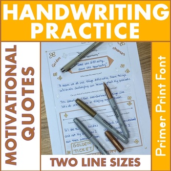 Preview of Handwriting Practice and Pen Control for Older Students SEL Motivational Quotes