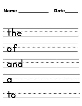 Handwriting and Practice Sheets for first 300 FRY Words | TPT