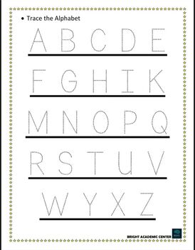 Handwriting and Tracing Practice by Bright Academic Center | TPT