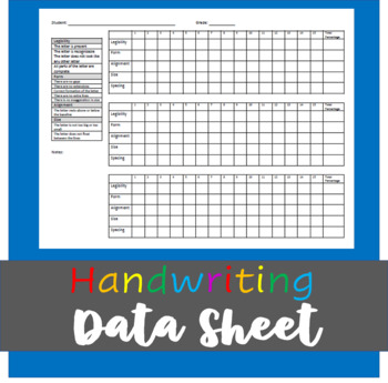 Preview of Handwriting data sheet
