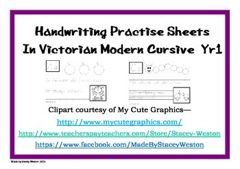 Preview of Handwriting for Year 1 - Vic modern cursive script