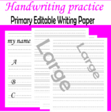 Handwriting practice : Primary Editable Writing Paper 100t