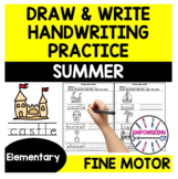 Handwriting practice draw and write SUMMER activities occu