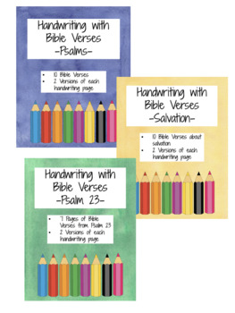 Preview of Handwriting with Bible Verses BUNDLE!