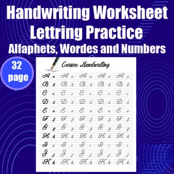Preview of Handwriting worksheets/lettring practice/Brush calligraphy