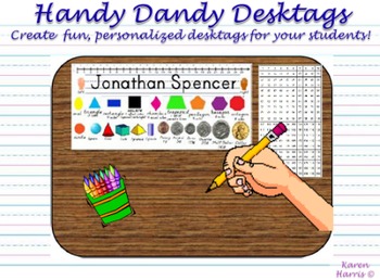 Preview of Handy Dandy Desktags - Traditional Manuscript Style