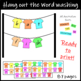 Hang out the word washing - all Australian fonts