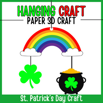 Preview of Hanging Craft Rainbow Leprechaun 3D Paper Craft |St.Patrick's Day Craft Activity