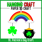 Hanging Craft Rainbow Leprechaun 3D Paper Craft |St.Patric
