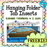 Hanging File Folder Tab Inserts - Editable FREEBIE!