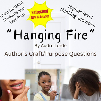 Preview of Hanging Fire by Audre Lorde Author's Craft/Purpose Questions with Summany Chart