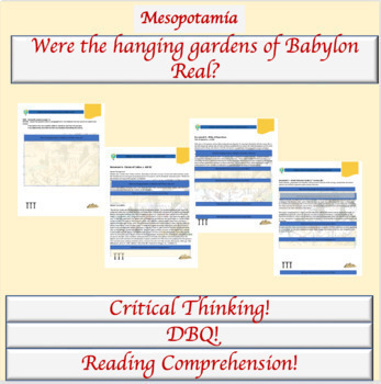 Preview of Hanging Gardens of Babylon Lesson Plan | DBQ | Primary Sources | Mesopotamia