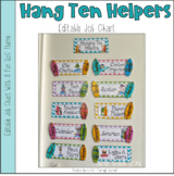 Hanging Ten Helpers -Surf Themed Classroom Job Chart - Editable