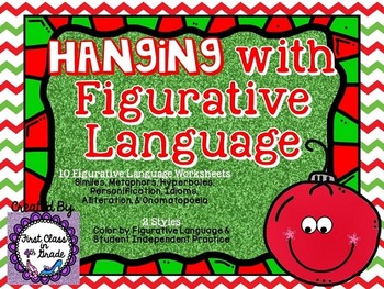 Preview of Hanging with Figurative Language (Christmas Literary Device Unit)