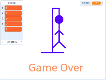 Scratch Tutorial, Scratch Hangman Game