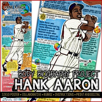Preview of Hank Aaron, Black History, Athlete, Activist, Body Biography Project