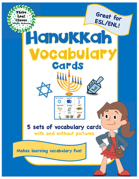 Hanukkah Vocabulary Cards - Great for ESL/ENL | TpT