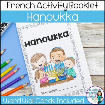 Preview of Hanoukka:  French Hanukkah Themed Activity Booklet and Word Wall Cards