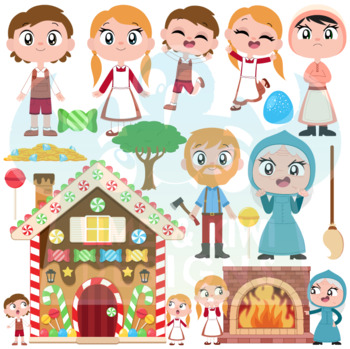 Hansel and Gretel Clipart (Lime and Kiwi Designs) by Lime and Kiwi Designs
