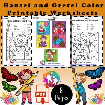 Preview of Hansel and Gretel Color By Number Coloring Pages