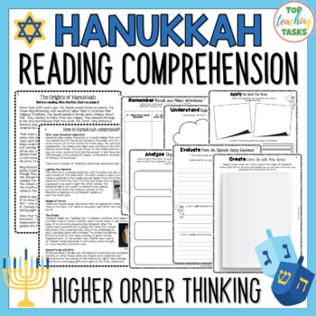 Preview of Hanukkah Reading Comprehension Passages and Questions | Chanukah Activities