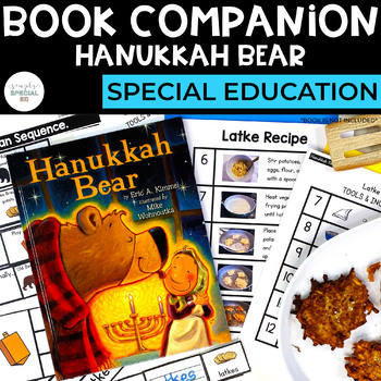 Preview of Hanukkah Bear Book Companion | Latke Visual Recipe | Special Education